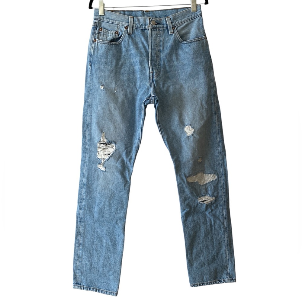 Levi’s 501 Premium Jeans W29 Light Wash High Waist Distressed